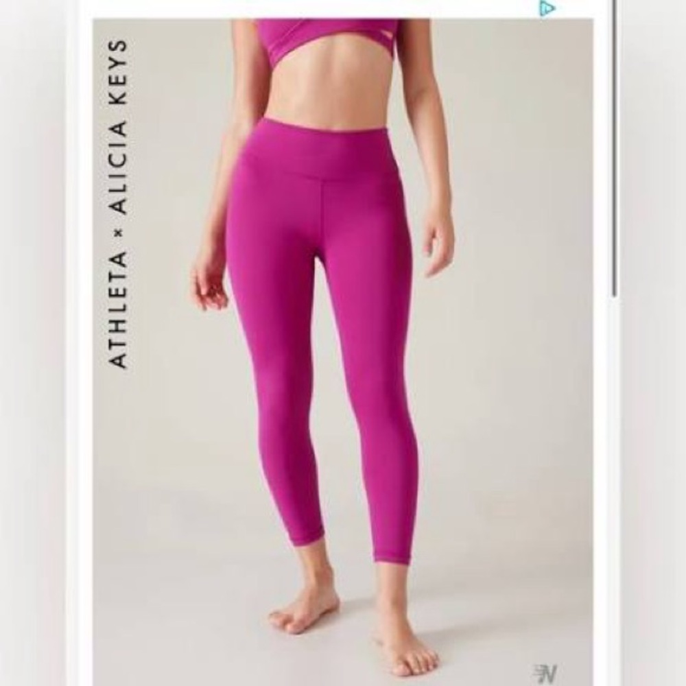 Athleta x Alicia Keys Magenta and Orange Leggings